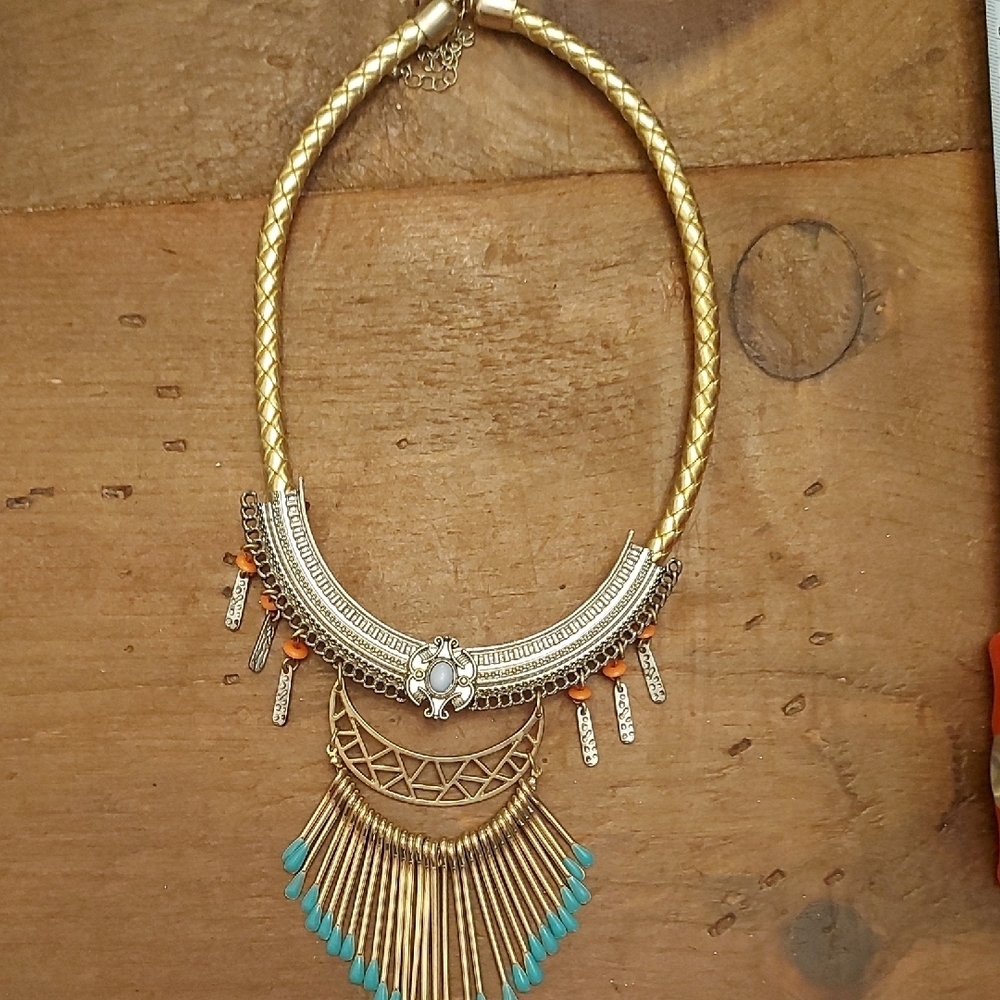 Gold and Silver Statement Necklace